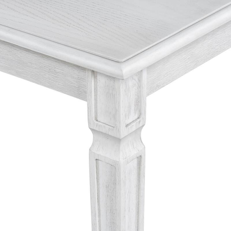 Rustic Farmhouse Extendable Dining Table Set for Six with Four Chairs and Bench for Cozy Gatherings