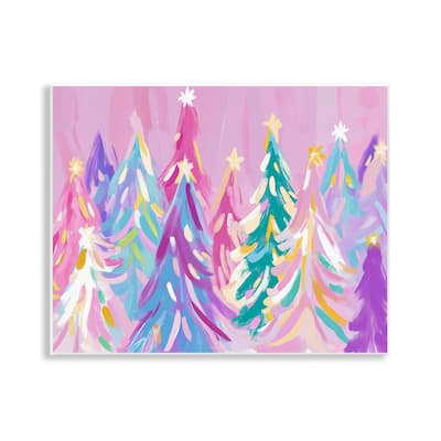 Stupell Pastel Christmas Trees Abstraction Wall Plaque Art Design By Arlington Prints