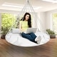 preview thumbnail 7 of 11, Hanging Swing Nest with Pillow, Double Hammock Daybed Saucer Style Lounger Swing, 264 Pound Capacity
