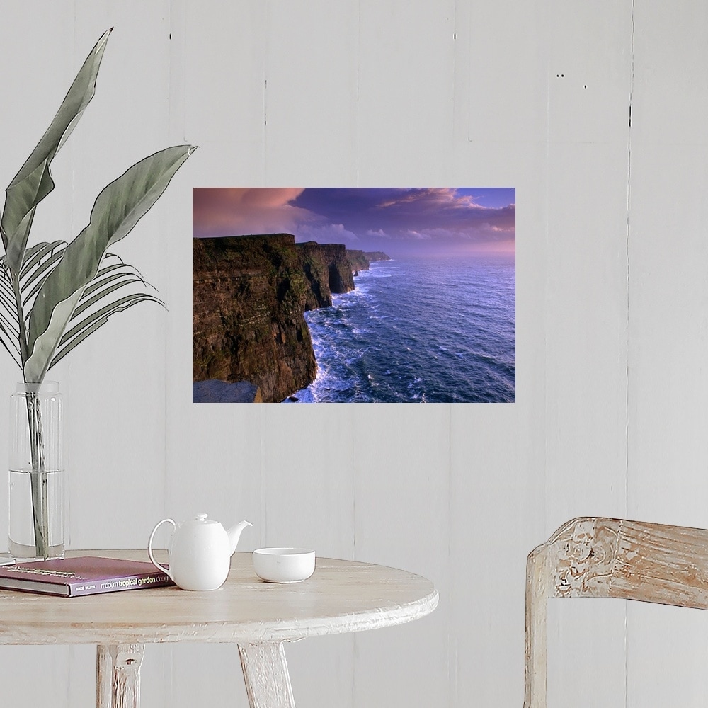 Home Decor Stormy evening at the Cliffs of Moher Canvas Wall Art Print