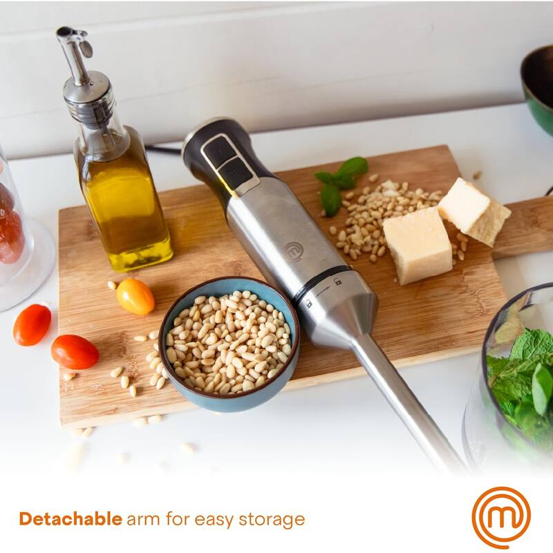 Immersion Blender Handheld, Stainless Steel Hand Held Blending Stick Emulsifier with Chopper