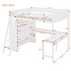 preview thumbnail 5 of 33, Full Size Loft Bed with L-shape Desk and Bookcase, Wooden Bed