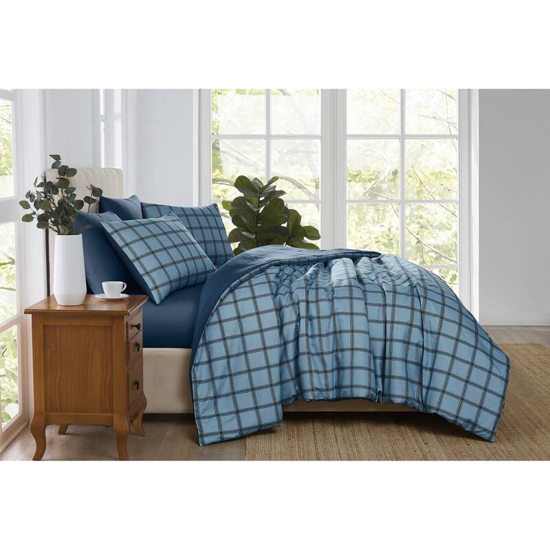 Cannon Luka Grid Full/Queen 3 Piece Duvet Cover Set