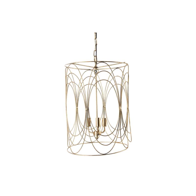 Art Deco Swirled Wire Ceiling Light - Gold