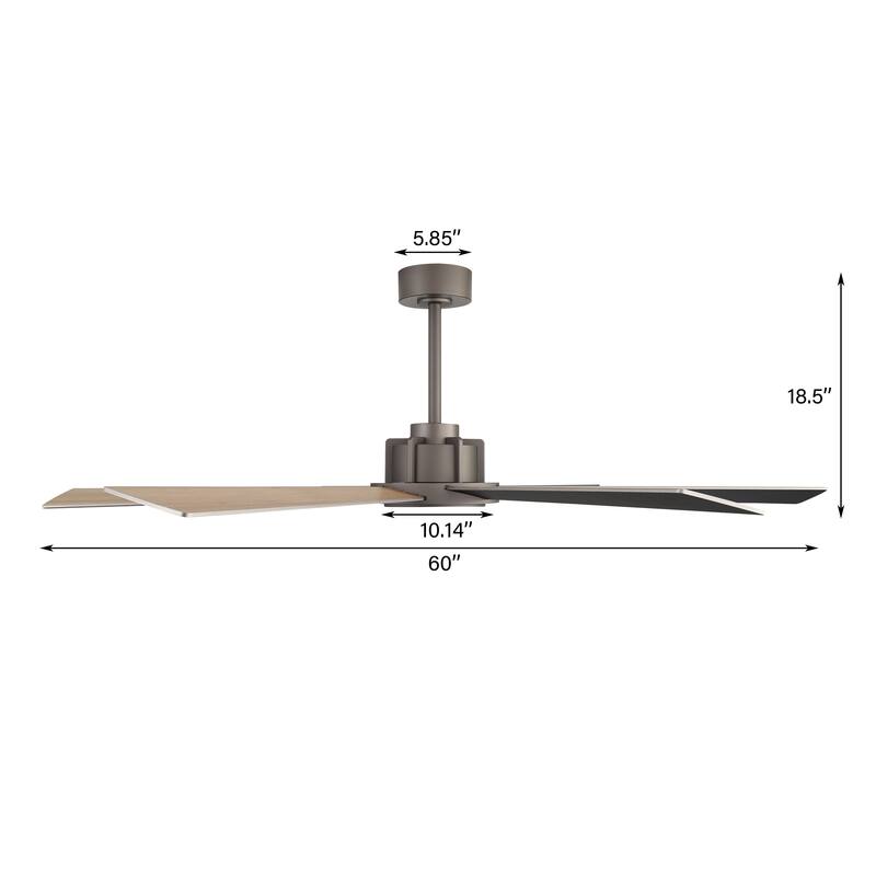 MLiAN Ceiling Fan 60inch Playwood Blades Remote Control 6-Speed DC - 60''