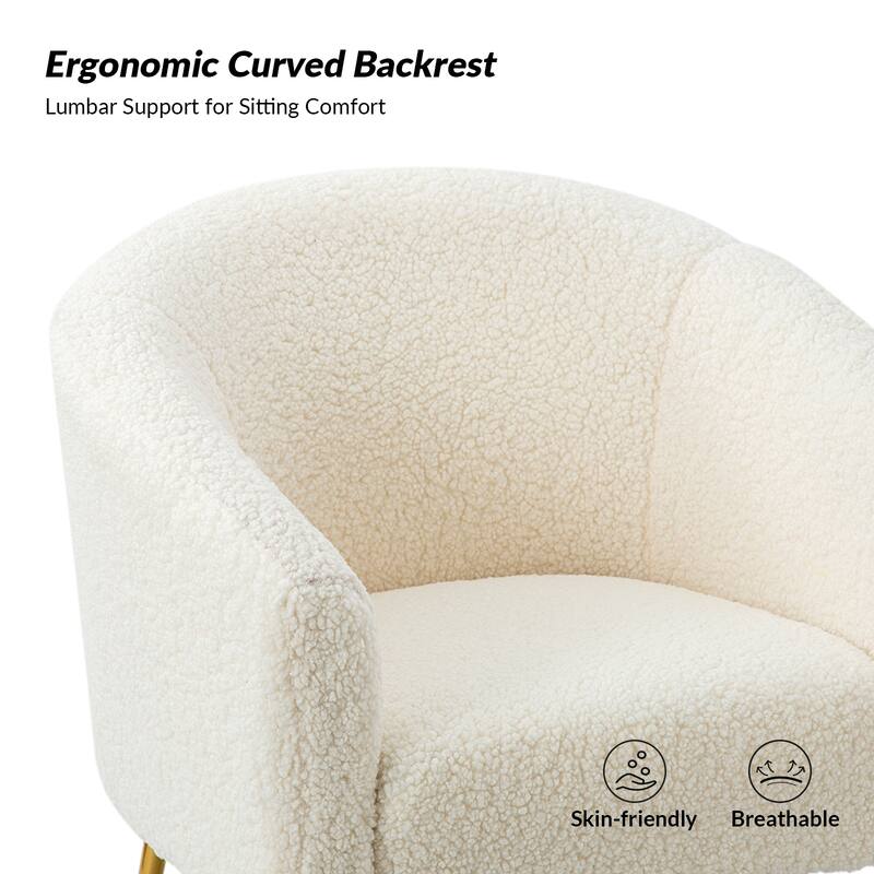 Rovigo Modern Upholstered Living Room Accent Barrel Chair with Metal Legs by HULALA HOME