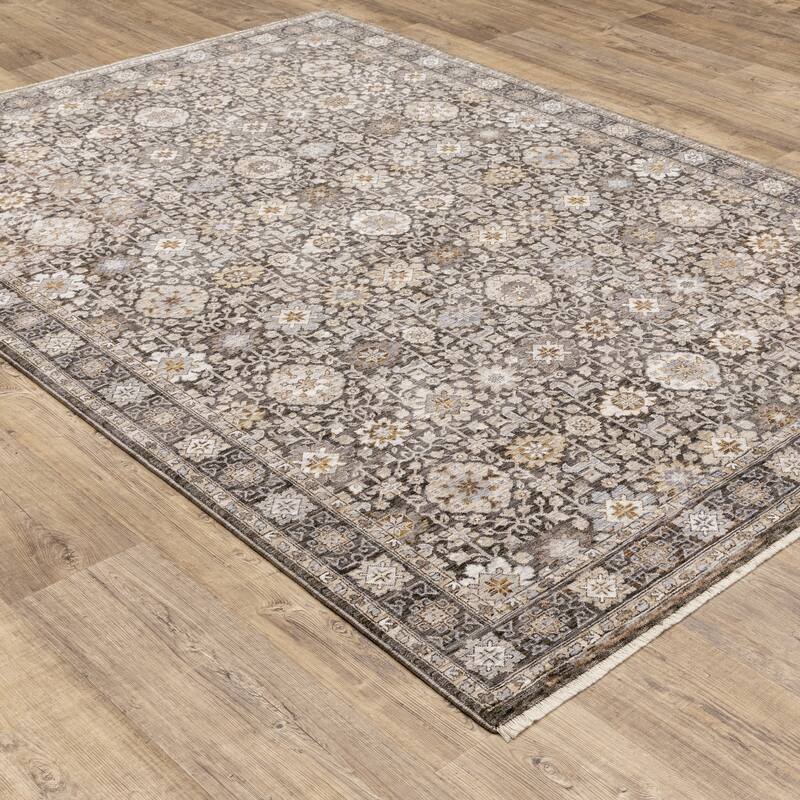 Style Haven Marley Vintage Floral Traditional Fringed Area Rug