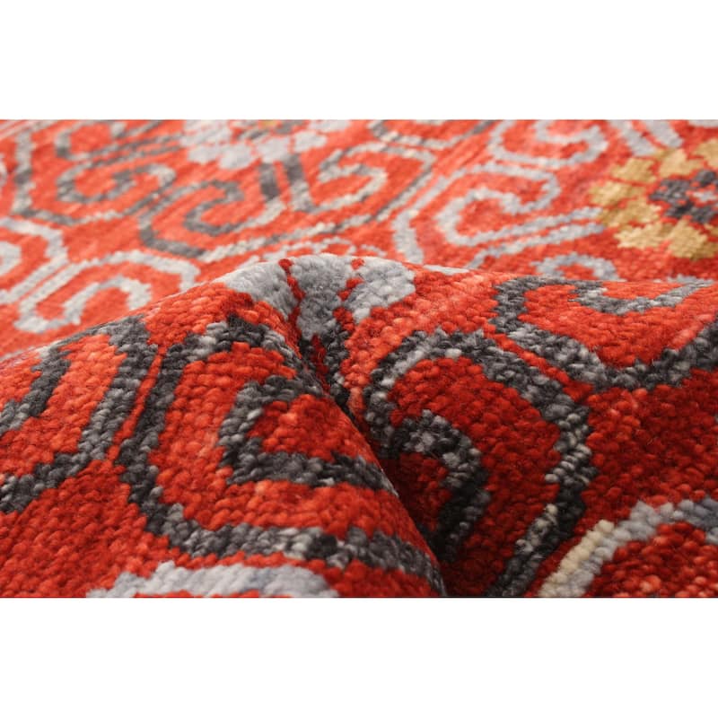 ECARPETGALLERY Hand-knotted Mystique Red Wool Rug - 4' x 6' 2"