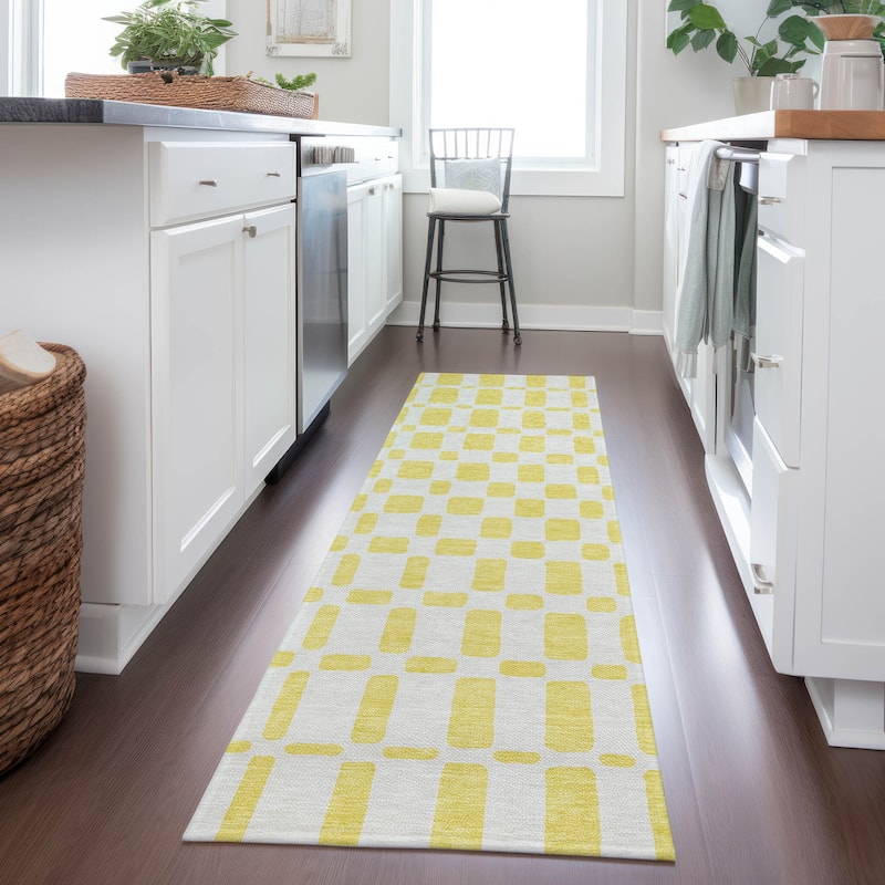 Machine Washable Indoor/ Outdoor Chantille Geo Contemporary Rug