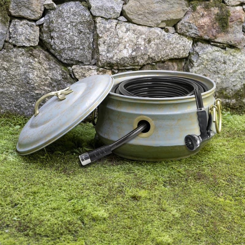 Sedona Hose Pot with Lid, Brass Accents by Good Directions
