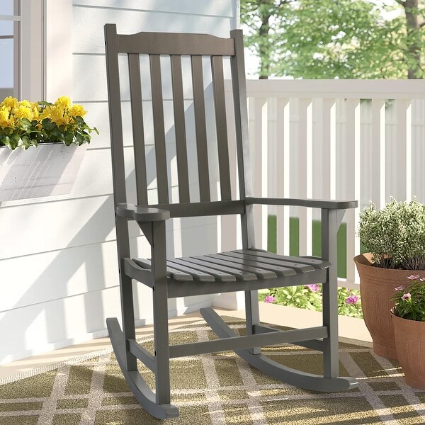 Grey Casual Outdoor Porch Rocking Chair