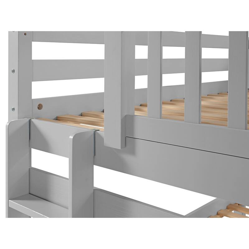 Taylor & Olive Trillium Twin over Twin Bunk Bed with Ladder, Trundle