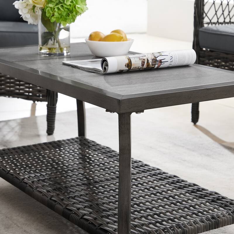 Corvus Vasconia Outdoor 4-piece Brown Wicker Sofa Set