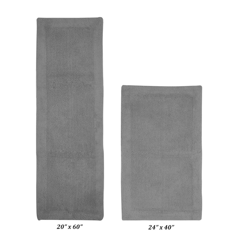 Better Trends Bath Rugs Set 100% Cotton Tufted Soft Water Absorbent Bathroom Rug for Shower, Sink Bath Mats Edge Collection