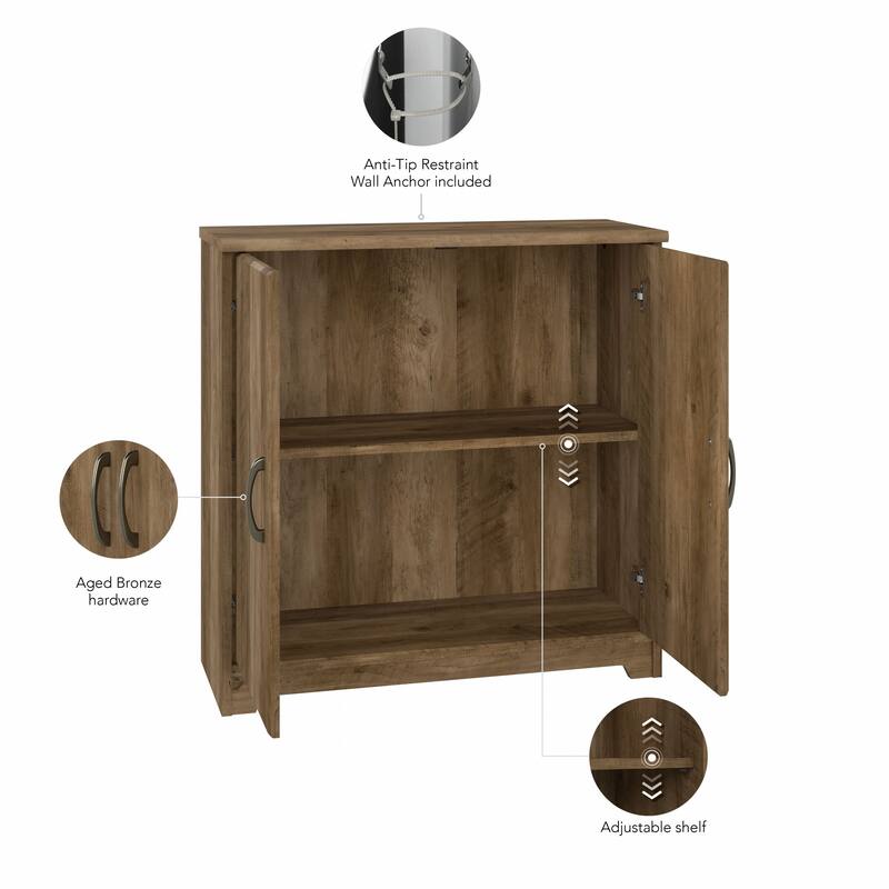 Bush Furniture Cabot Small Storage Cabinet with Doors