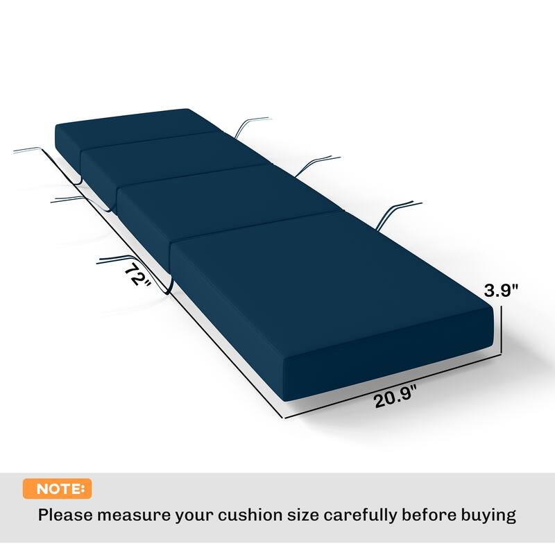 Outsunny Set of 2 Chaise Lounge Cushion, 4" Thick Outdoor Lounge Chair Cushions with Non-Slip Ties