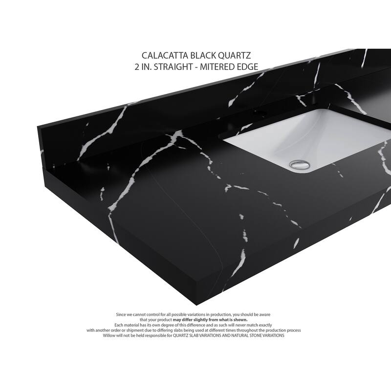 Willow Collections 36 x 22 Charlotte D Right Offset Sink Bathroom Vanity with Countertop