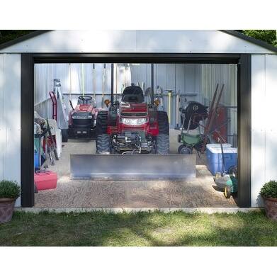 Shop Arrow Murrayhill 14 Wide X 21 Long Vinyl Coated Steel Shed With Roll Up Garage Door Overstock 17684475