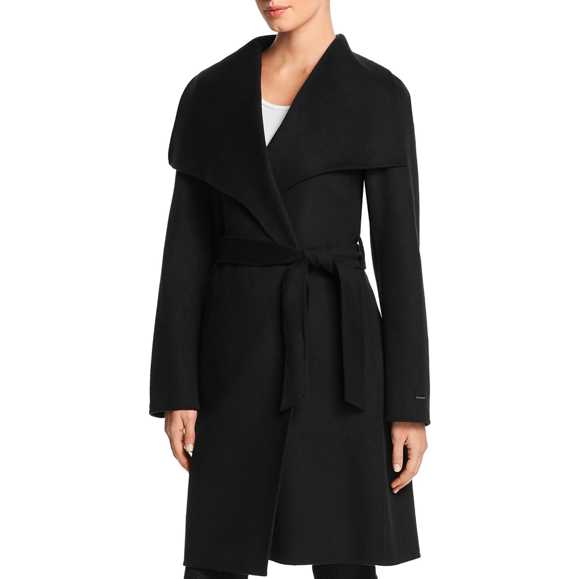 Tahari Ellie Women S Belted Double Face Mid Length Wool Blend Wrap Coat Overstock 31071611