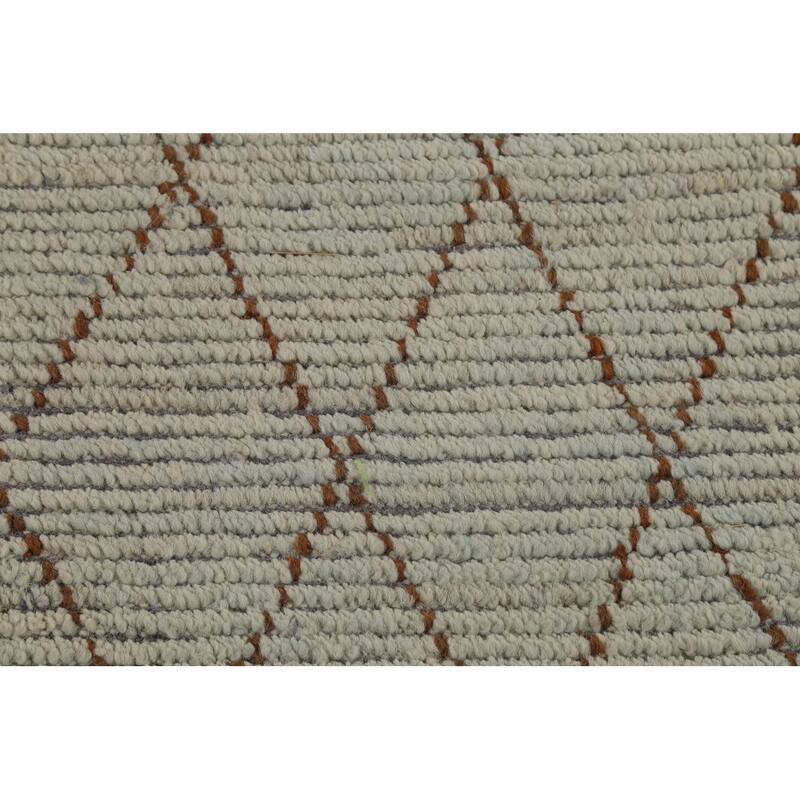 All-Over Trellis Moroccan Modern Large Area Rug Handmade Wool Carpet - 10'0"x 14'4"