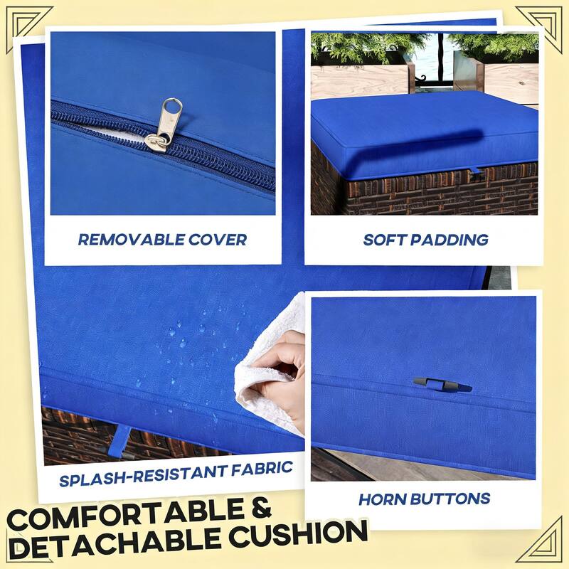 GDFStudio - Miles Versatile Wicker Ottoman Cubes for Outdoor Seating and Flexible Use Set of 2