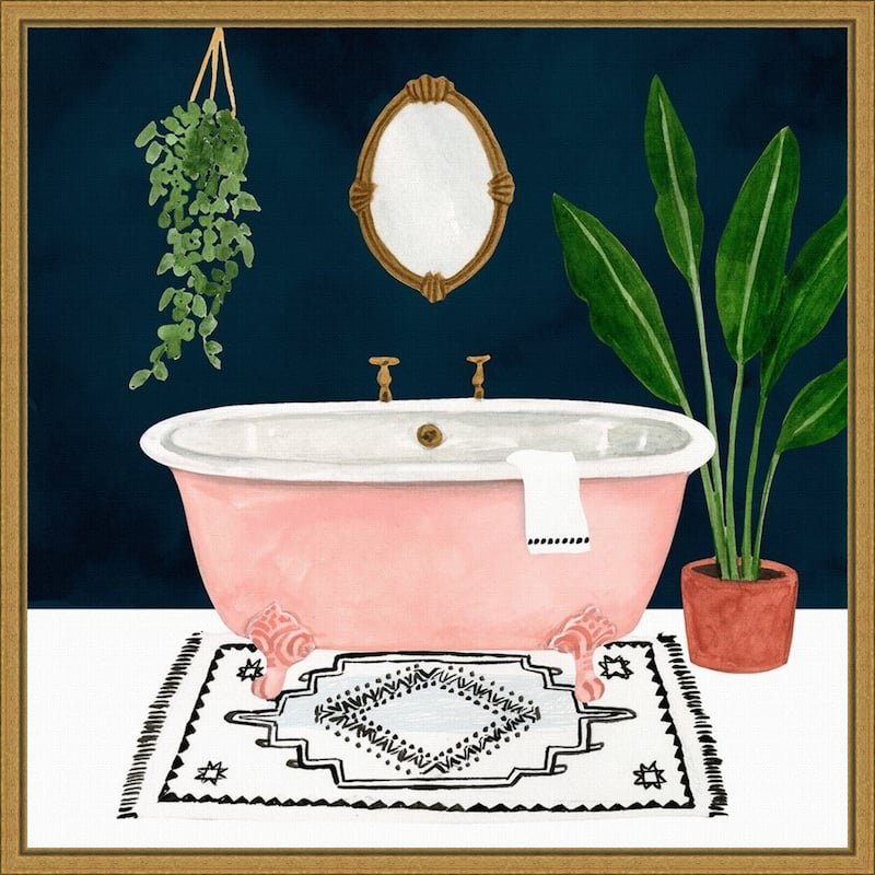 Boho Bath II by Victoria Borges Framed Canvas Art