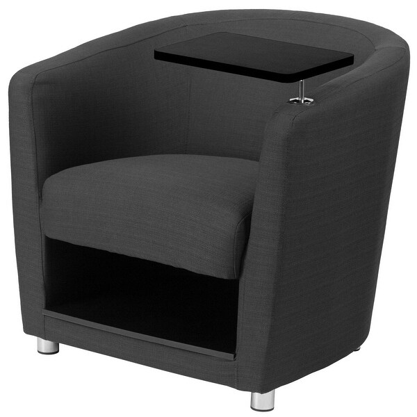 Delacora FF-BT-8220-FA 30" Wide Fabric Accent Chair with Under Seat Storage - Charcoal