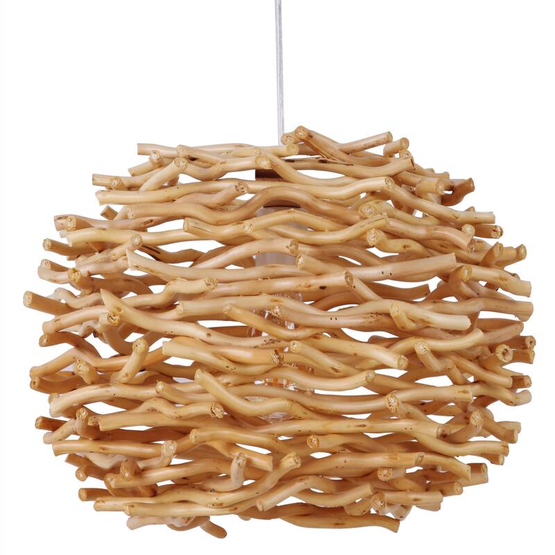 Craftmade Swag Pendants 17" Wide Plug-In Pendant with Wood Shade - Natural