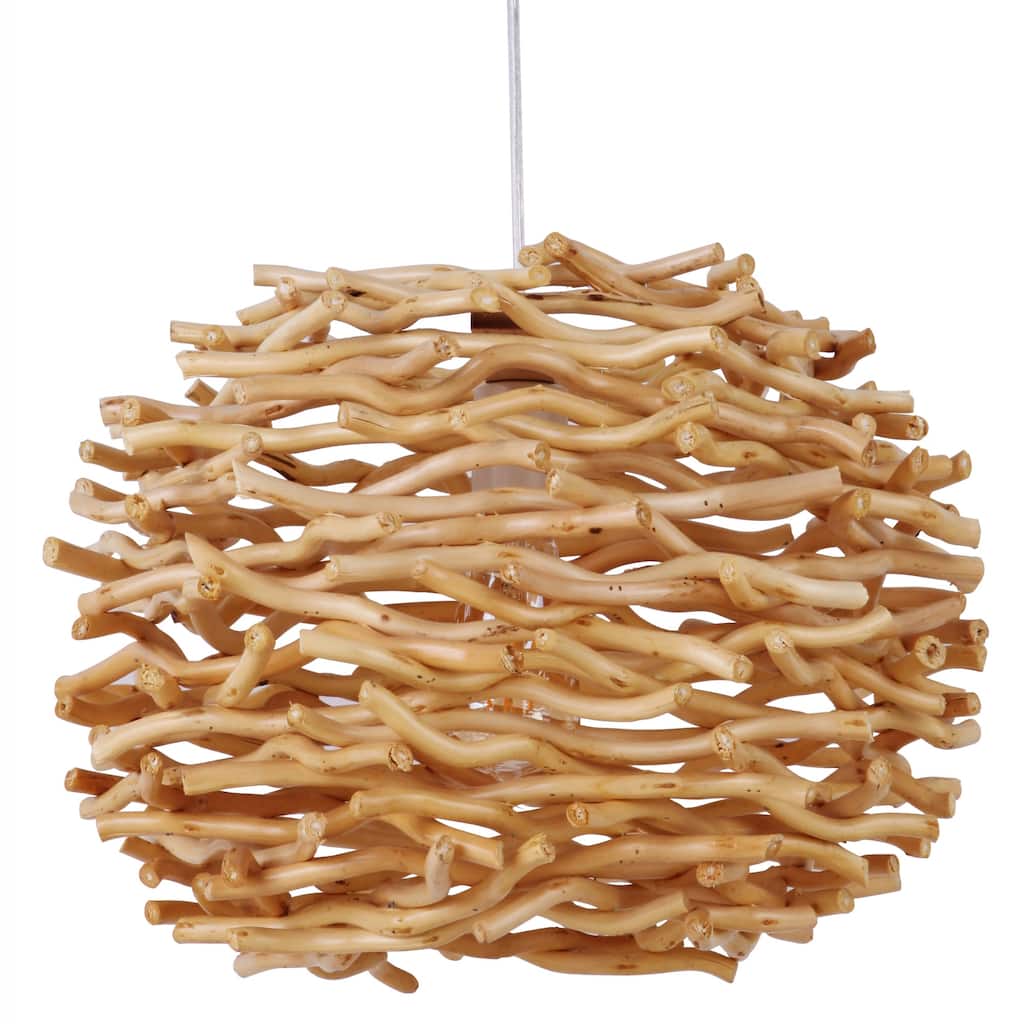Craftmade Swag Pendants 17" Wide Plug-In Pendant with Wood Shade