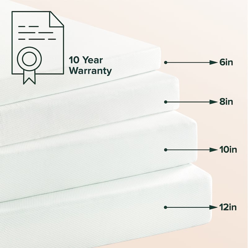 Priage by Zinus 10-inch Green Tea Memory Foam Mattress