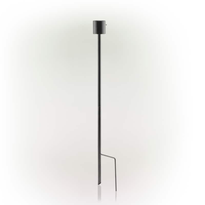 Alpine Corporation 31" Tall Outdoor Metal Gazing Globe Display Stand, Black