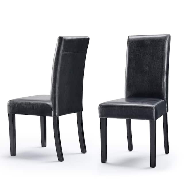 Monsoon Villa Faux Leather Parson Dining Chairs (Set of 2) - Black