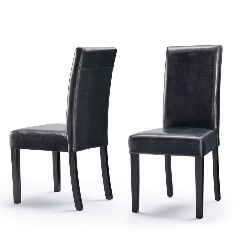Monsoon Villa Faux Leather Parson Dining Chairs (Set of 2) - Black
