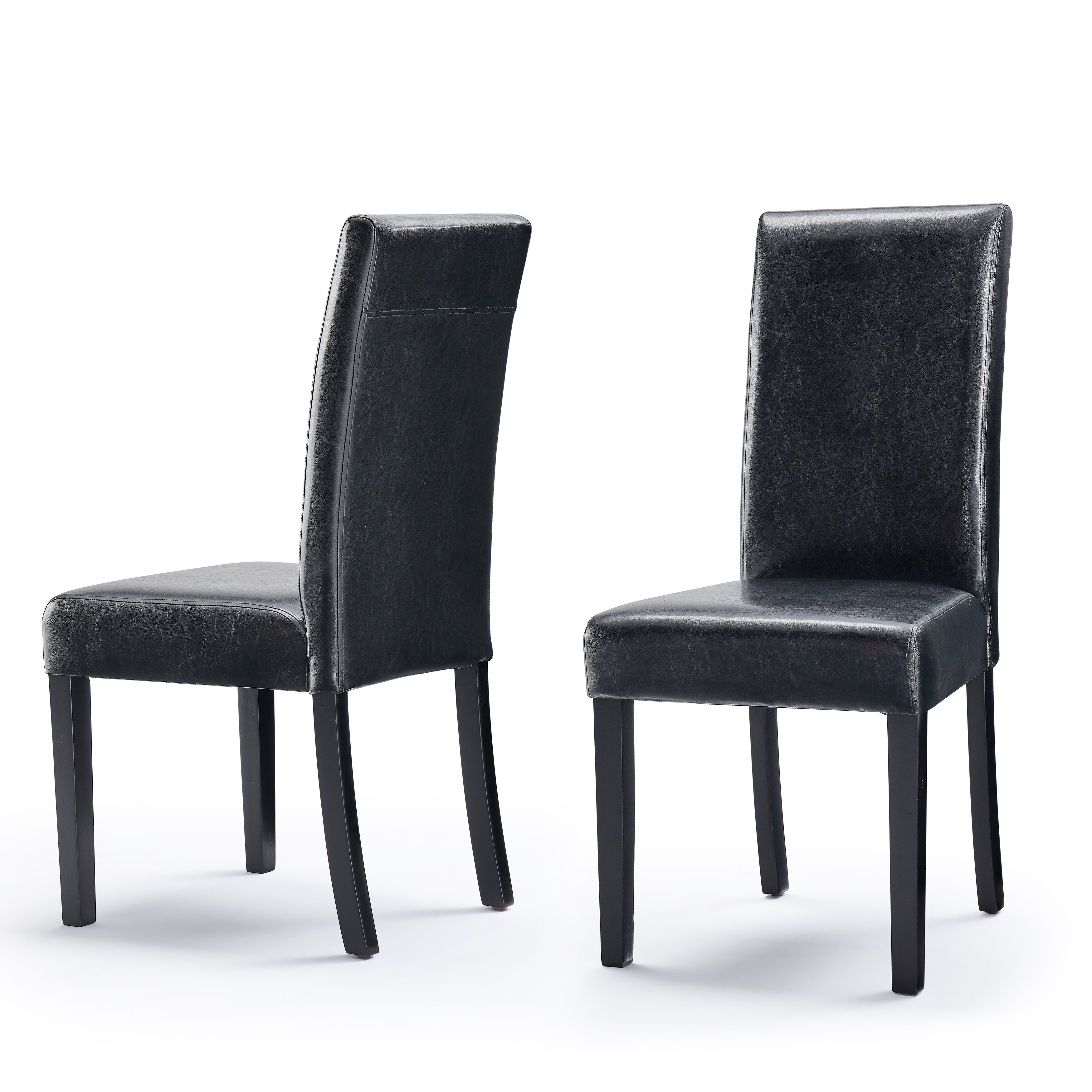 Black leather hotsell parsons chair