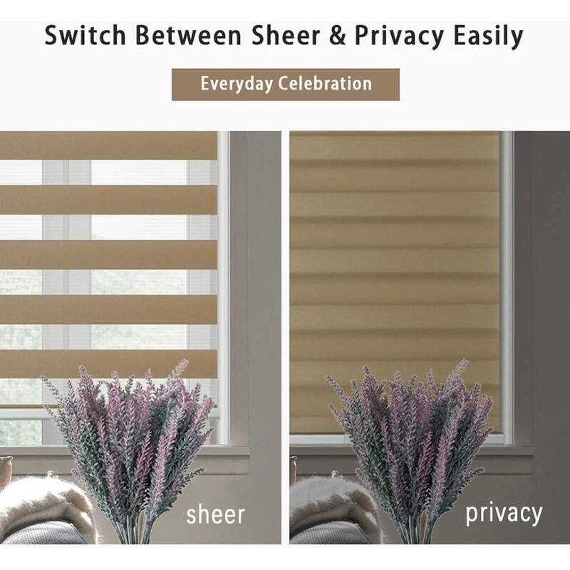 Zebra Shade Cordless,Dual Mode, lets light in and blocks light out - 48x72" - Sand