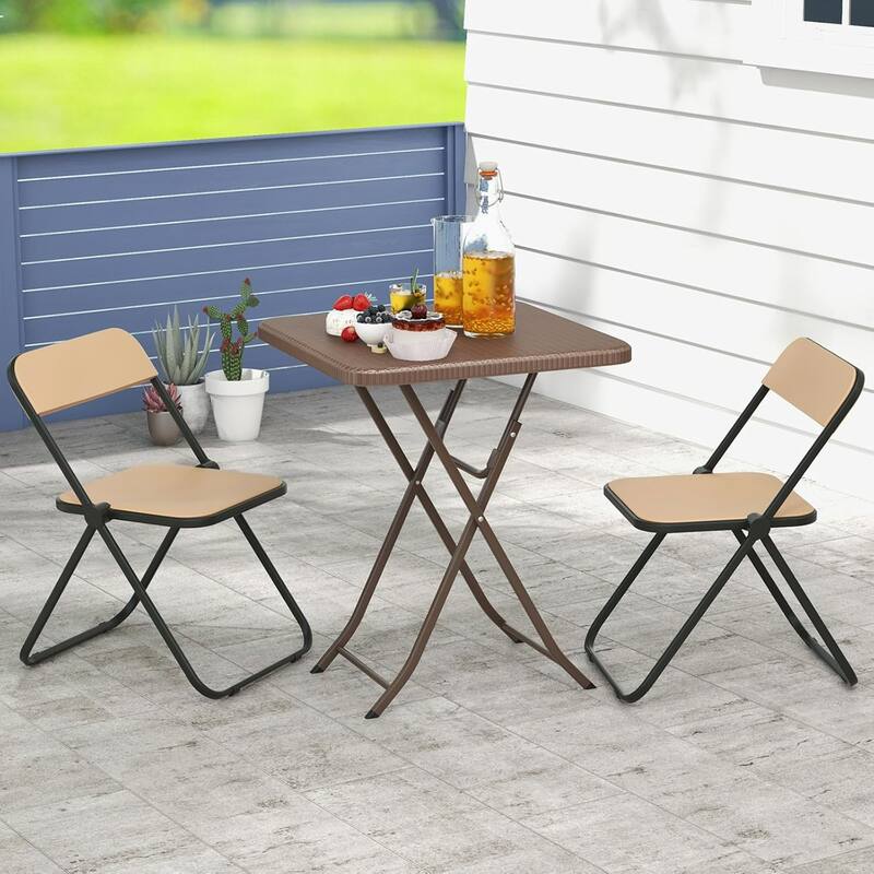 23.5" Square Folding Table HDPE Foldable Patio Bistro Table