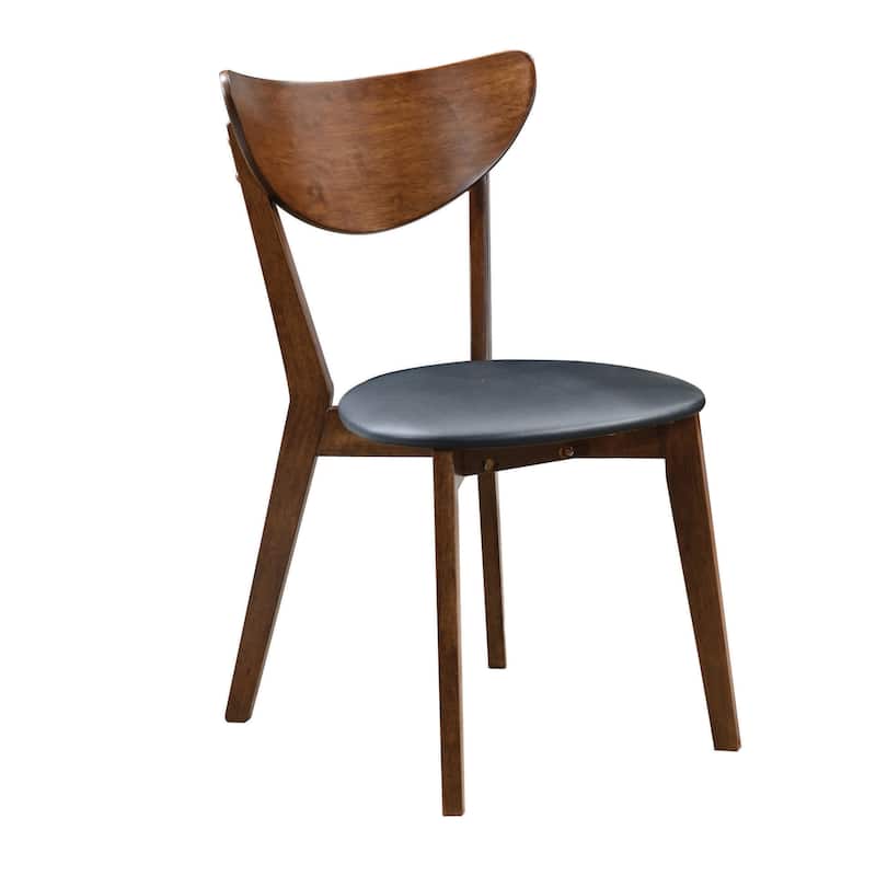Linnea Dark Walnut and Black 7-piece Dining Set with Removable Leaf