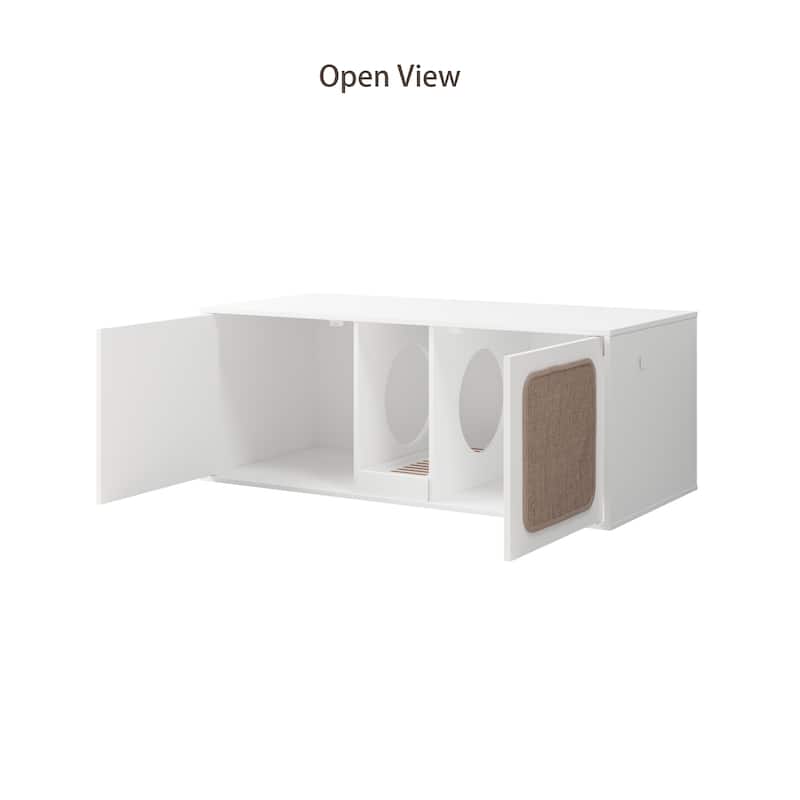 Modern Cat Litter Cat Enclosure,Washroom,Cabinet with two Large Rooms.