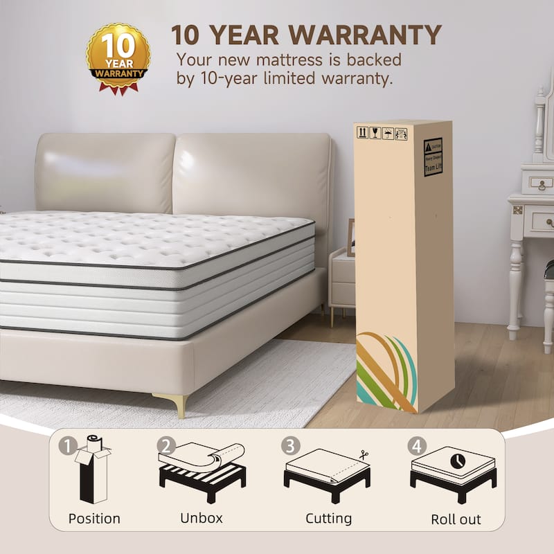 14 Inch Twin Size Hybrid Mattress Individual Pocket Springs with Foam