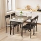 preview thumbnail 7 of 21, 5 Pcs Dining Table Chair Set , Compact Kitchen Table Set with 4 Upholstered Chairs - 43.3x27.5x30in