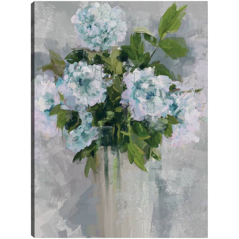 Modern Floral I Blue By Studio Arts Canvas Art Print