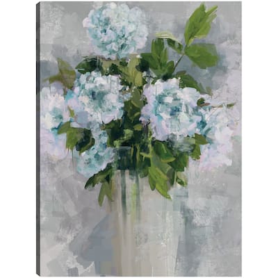 Modern Floral I Blue By Studio Arts Canvas Art Print