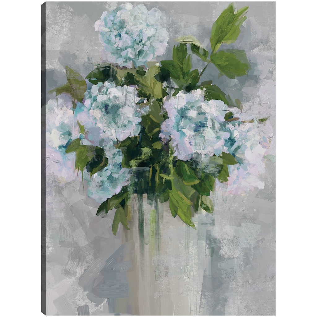 Modern Floral I Blue By Studio Arts Canvas Art Print
