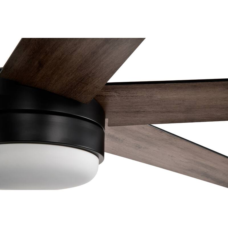 72-in Matte Black 6 Speed Ceiling Fan with LED Light and Remote Control