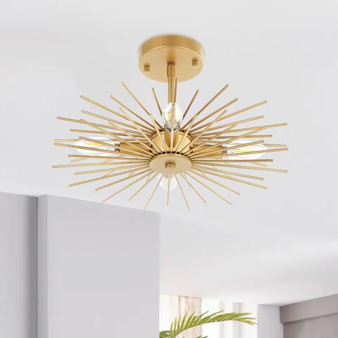 GetLedel Modern 4-Light Sputnik Sphere Semi Flush Mount Ceiling Light