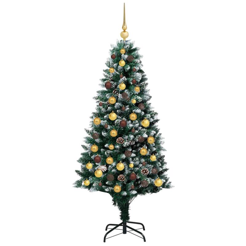 vidaXL Artificial Pre-lit Christmas Tree with Ball Set and Pinecones Xmas Tree