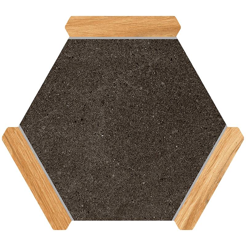 Apollo tile 9" x 10" Aureole Matte Jet Black Brown Porcelain Tile (8.07 sq ft/case) - 18 Pack