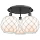 Option Matte Black / White Glass with White Rope