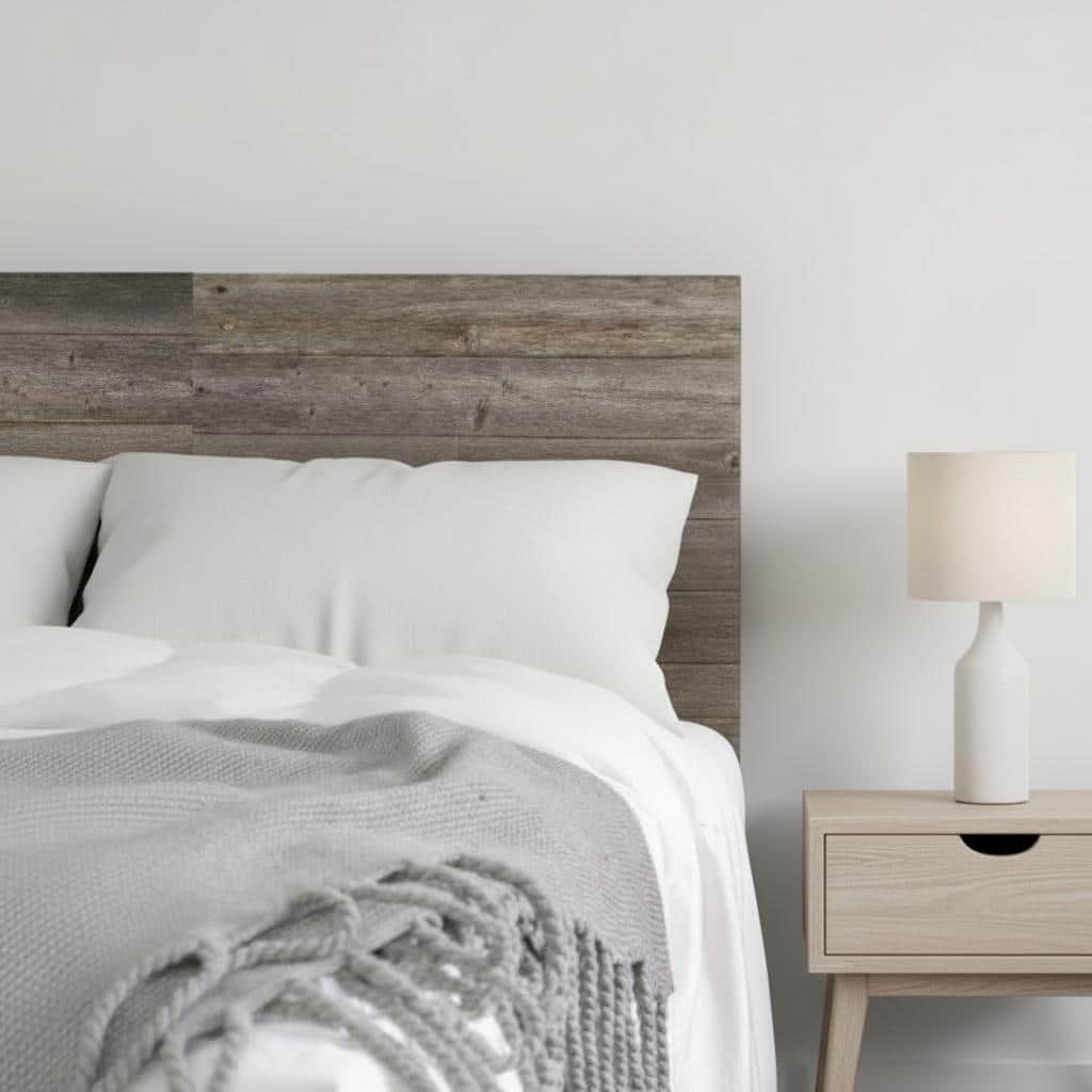 HomeRoots Set of Six 4" X 12" Gray and Brown Wood Planks Wall Decor - 12 inch