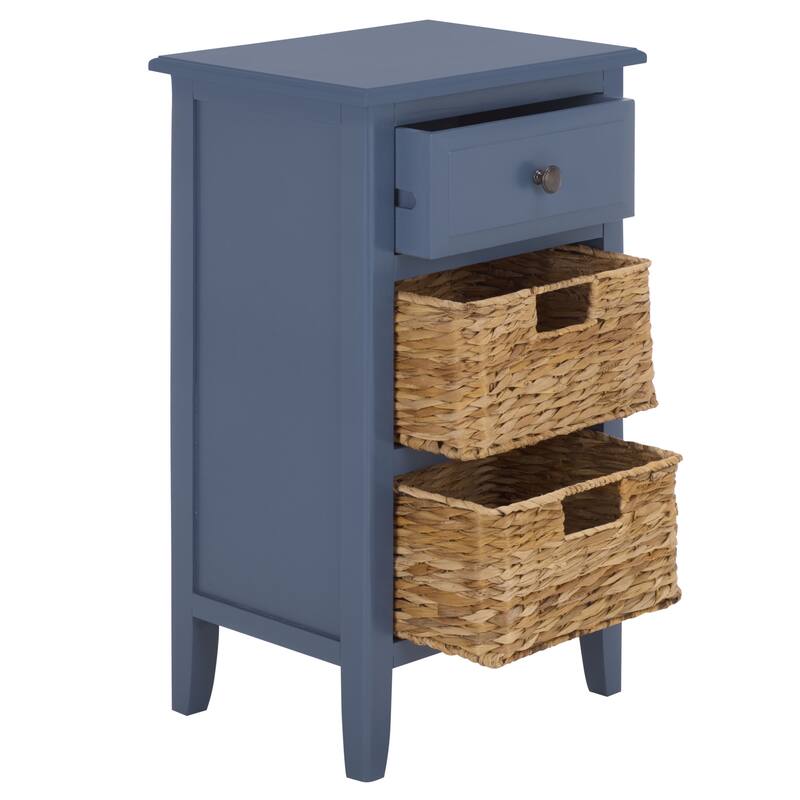 SAFAVIEH Helma Distressed Black Drawer Storage Side Table - 15" x 11.8" x 27.6" - 15"W x 12"D x 26"H